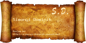 Simonyi Dominik névjegykártya